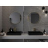 Mexen Loft Miroir de salle de bains rond 65 cm, cadre doré brossé - 9850-065-065-000-50