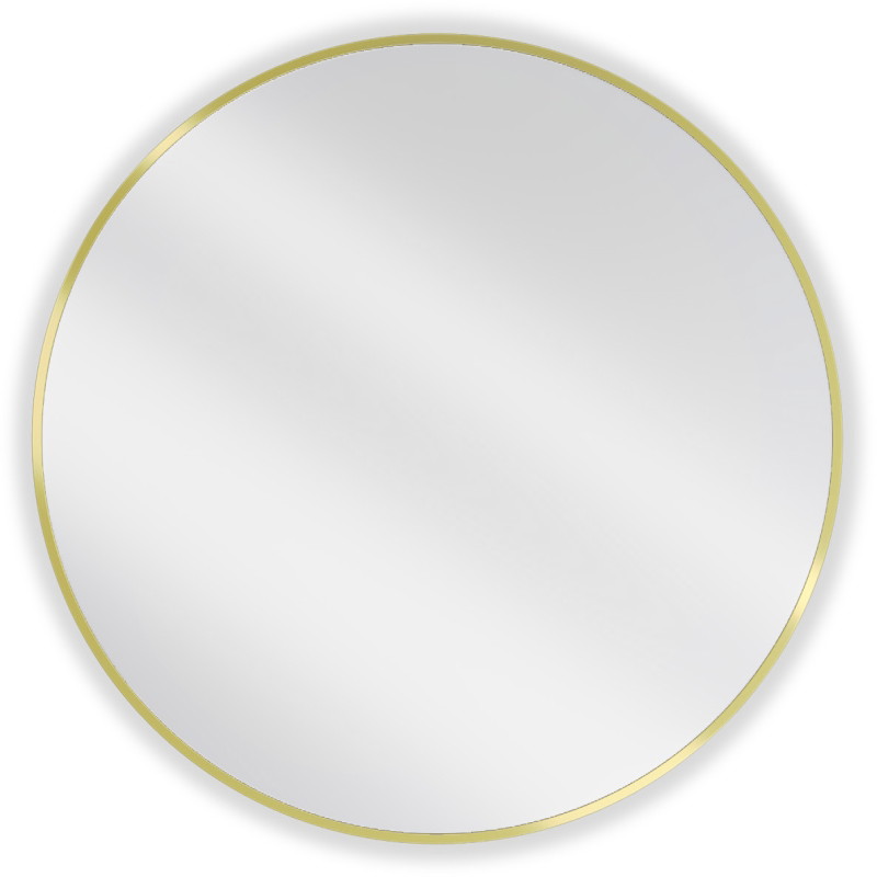 Mexen Loft miroir de salle de bains rond 80 cm, cadre doré brossé - 9850-080-080-000-50