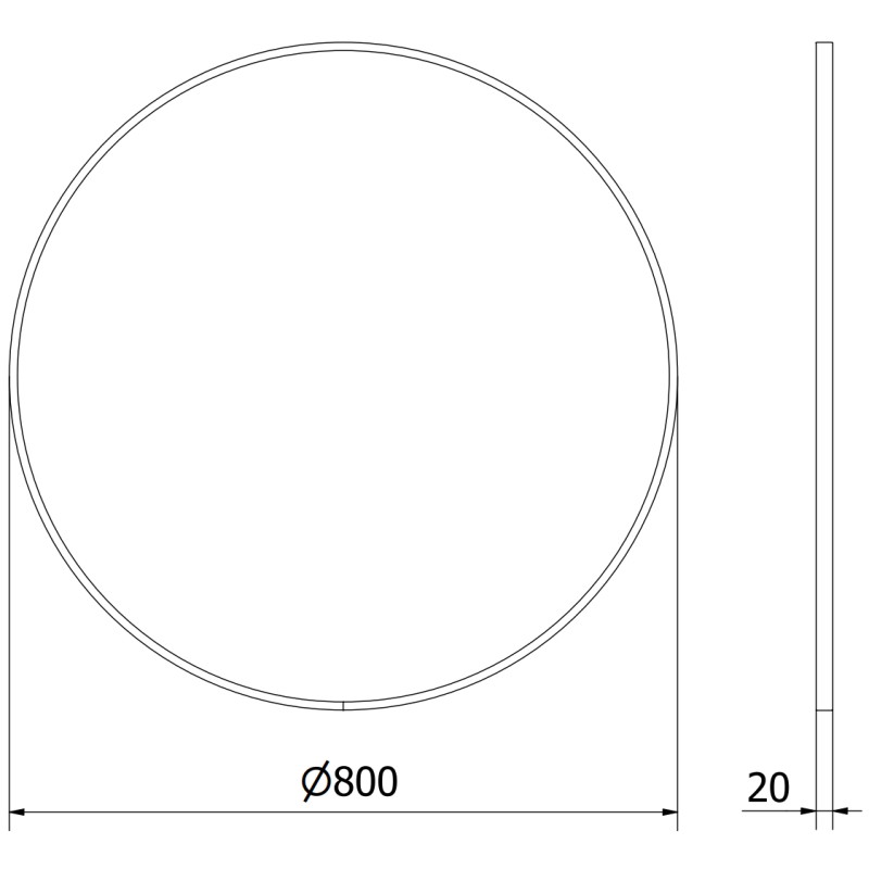 Mexen Loft miroir de salle de bains rond 80 cm, cadre doré brossé - 9850-080-080-000-50