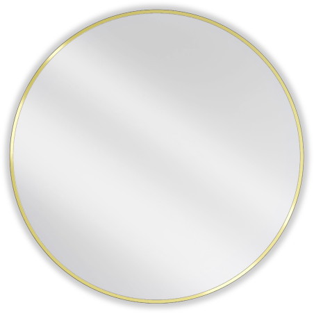 Mexen Loft miroir de salle de bains rond 90 cm, cadre doré brossé - 9850-090-090-000-50