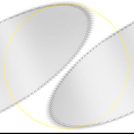 Mexen Loft miroir de salle de bain rond 95 cm, cadre doré - 9850-095-095-000-50