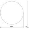 Mexen Loft miroir de salle de bain rond 95 cm, cadre doré - 9850-095-095-000-50