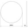 Mexen Loft miroir de salle de bains rond 85 cm, cadre doré brossé - 9850-085-085-000-50
