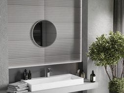 Mexen Loft miroir de salle de bains rond 40 cm, cadre inox - 9850-040-040-000-10