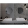 Mirol Mexen Loft de salle de bain rond 60 cm, cadre inox - 9850-060-060-000-10