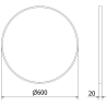 Mexen Loft miroir de salle de bain rond 60 cm, cadre inox - 9850-060-060-000-10