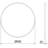 Mirol Mexen Loft de salle de bain rond 60 cm, cadre inox - 9850-060-060-000-10