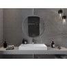 Mexen Loft miroir de salle de bain rond 80 cm, cadre inox - 9850-080-080-000-10