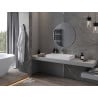 Mexen Loft miroir de salle de bain rond 80 cm, cadre inox - 9850-080-080-000-10