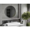 Mexen Loft miroir de salle de bain rond 90 cm, cadre inox - 9850-090-090-000-10