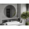 Mexen Loft miroir de salle de bain rond 100 cm, cadre inox - 9850-100-100-000-10