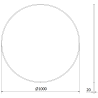 Mexen Loft miroir de salle de bain rond 100 cm, cadre inox - 9850-100-100-000-10