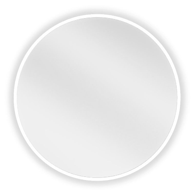 Mexen Loft miroir de salle de bain rond 40 cm, cadre blanc - 9850-040-040-000-20
