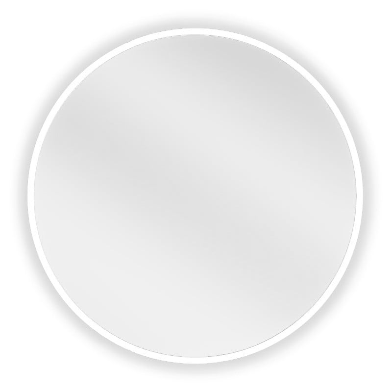 Miroir de salle de bain rond Mexen Loft 40 cm, cadre blanc - 9850-040-040-000-20