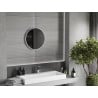 Miroir de salle de bain rond Mexen Loft 40 cm, cadre blanc - 9850-040-040-000-20