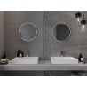Miroir de salle de bain rond Mexen Loft 40 cm, cadre blanc - 9850-040-040-000-20