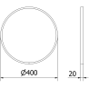 Mexen Loft miroir de salle de bain rond 40 cm, cadre blanc - 9850-040-040-000-20