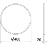 Miroir de salle de bain rond Mexen Loft 40 cm, cadre blanc - 9850-040-040-000-20