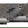 Mexen Loft miroir de salle de bain rond 50 cm, cadre blanc - 9850-050-050-000-20