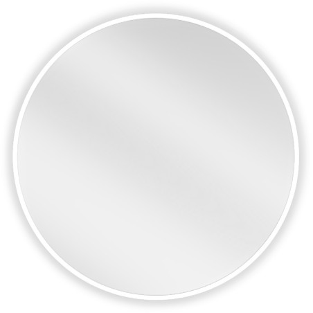 Mexen Loft miroir de salle de bains rond 60 cm, cadre blanc - 9850-060-060-000-20