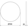 Mexen Loft miroir de salle de bain rond 55 cm, cadre noir - 9850-055-055-000-70