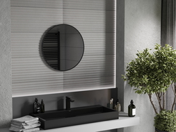 Mexen Loft miroir de salle de bain rond 65 cm, cadre noir - 9850-065-065-000-70