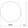 Mexen Loft miroir de salle de bains rond 65 cm, cadre noir - 9850-065-065-000-70
