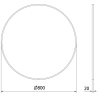 Mexen Loft miroir de salle de bains rond 80 cm, cadre noir - 9850-080-080-000-70