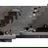 Miroir de salle de bain rond Mexen Loft 95 cm, cadre noir - 9850-095-095-000-70