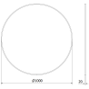 Mexen Loft miroir de salle de bain rond 100 cm, cadre noir - 9850-100-100-000-70