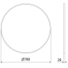 Mexen Loft Miroir de salle de bains rond 70 cm, cadre doré brossé - 9850-070-070-000-50
