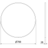 Mexen Loft miroir de salle de bains rond 70 cm, cadre noir - 9850-070-070-000-70