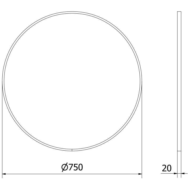 Mexen Loft Miroir de salle de bains rond 75 cm, cadre doré brossé - 9850-075-075-000-50