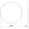 Mexen Loft miroir de salle de bain rond 75 cm, cadre doré - 9850-075-075-000-50