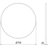 Mexen Loft Miroir de salle de bains rond 75 cm, cadre doré brossé - 9850-075-075-000-50