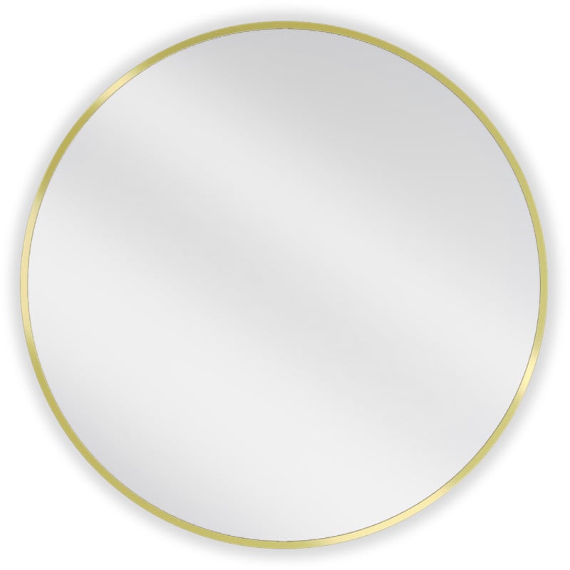 Mexen Loft miroir de salle de bain rond 75 cm, cadre doré - 9850-075-075-000-50
