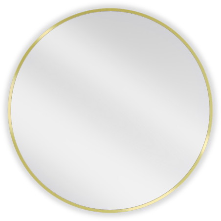 Mexen Loft Miroir de salle de bains rond 75 cm, cadre doré brossé - 9850-075-075-000-50