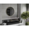 Mexen Loft Miroir de salle de bains rond 75 cm, cadre doré brossé - 9850-075-075-000-50