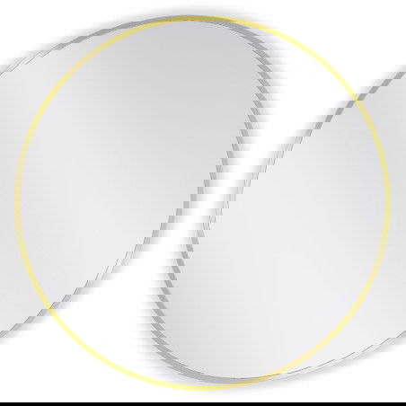Mexen Loft miroir de salle de bain rond 70 cm, cadre doré - 9850-070-070-000-50