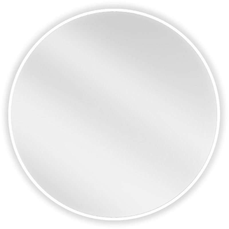 Mexen Loft miroir de salle de bain rond 70 cm, cadre blanc - 9850-070-070-000-20