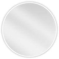 Mexen Loft miroir de salle de bain rond 70 cm, cadre blanc - 9850-070-070-000-20