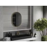 Mexen Loft miroir de salle de bains ovale 70 x 50 cm, cadre doré brossé - 9851-070-050-000-50