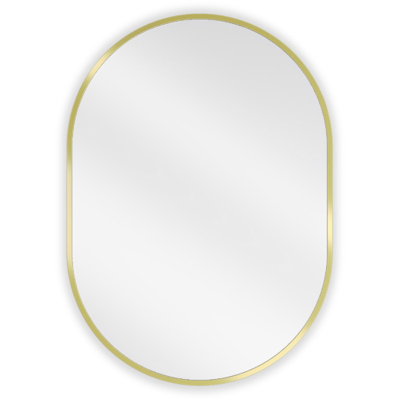Mexen Loft miroir de salle de bains ovale 70 x 50 cm, cadre doré brossé - 9851-070-050-000-50