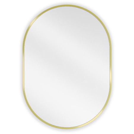 Mexen Loft miroir de salle de bains ovale 70 x 50 cm, cadre doré brossé - 9851-070-050-000-50