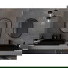 Miroir de salle de bain ovale Mexen Loft 70 x 50 cm, cadre noir - 9851-070-050-000-70