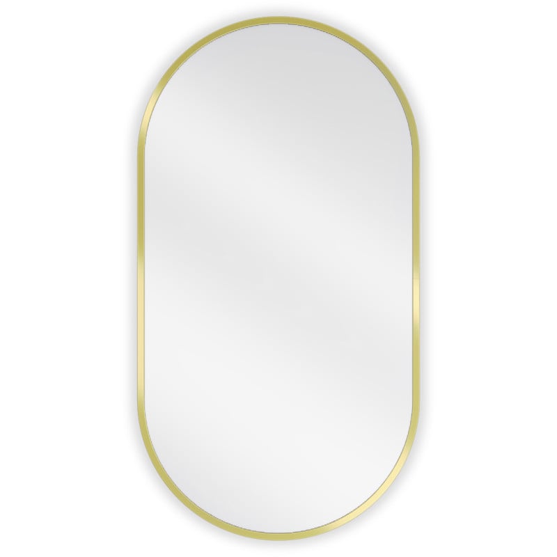 Mexen Loft miroir de salle de bain ovale 75 x 40 cm, cadre doré - 9851-075-040-000-50