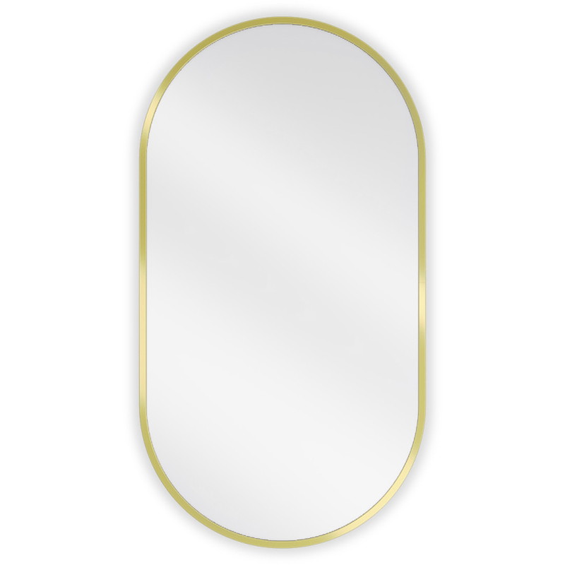 Mexen Loft Miroir de salle de bains ovale 75 x 40 cm, cadre doré brossé - 9851-075-040-000-50