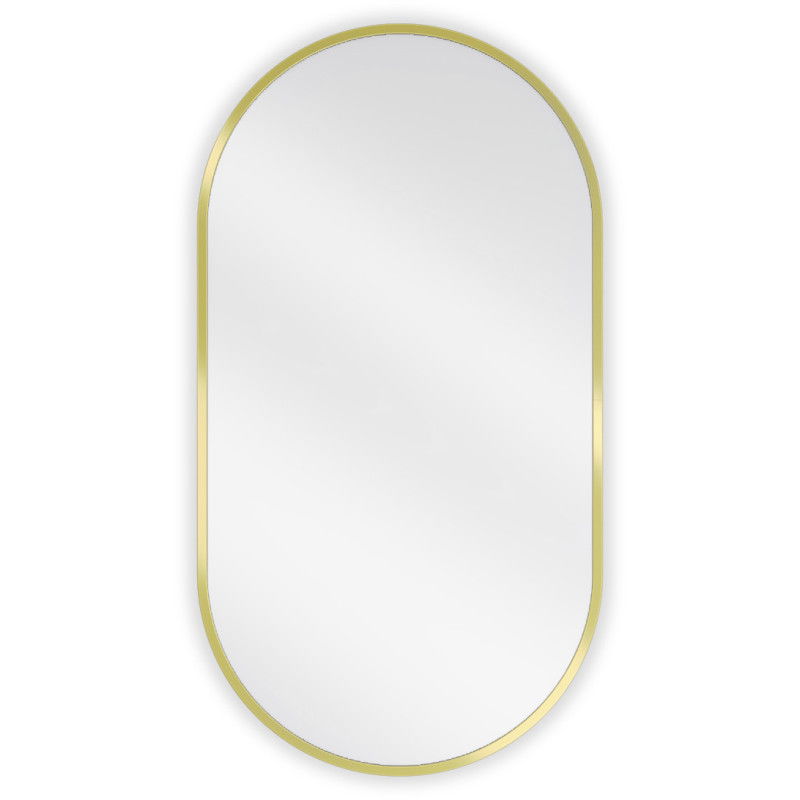 Miroir de salle de bain ovale Mexen Loft 75 x 40 cm, cadre doré - 9851-075-040-000-50