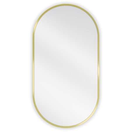 Mexen Loft Miroir de salle de bains ovale 75 x 40 cm, cadre doré brossé - 9851-075-040-000-50