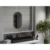 Mexen Loft Miroir de salle de bains ovale 75 x 40 cm, cadre doré brossé - 9851-075-040-000-50